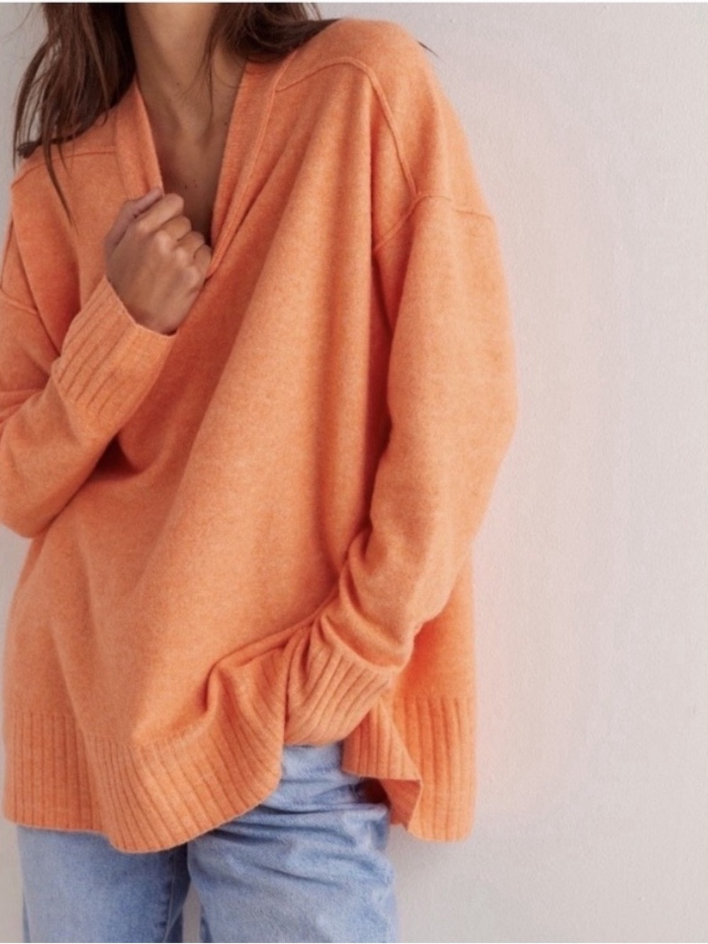 Free People Phoebe Pullover Sweater in Orange Size Small